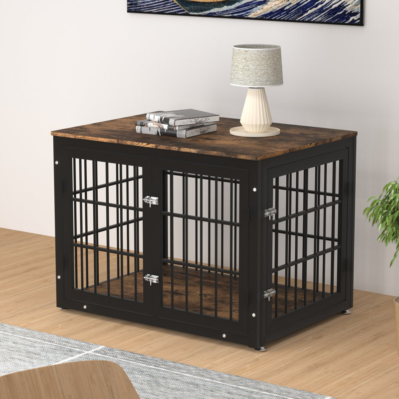 Tucker Murphy Pet™ Wood Dog Crate Furniture, Dog Kennel Double Doors